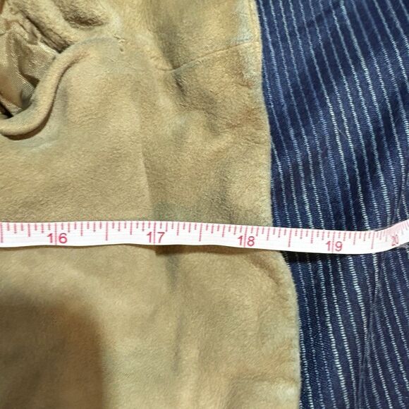 Michael Kors Suede Jacket Women L Tan Boho Moto Cropped Fall Layer Westerncore - Picture 9 of 10